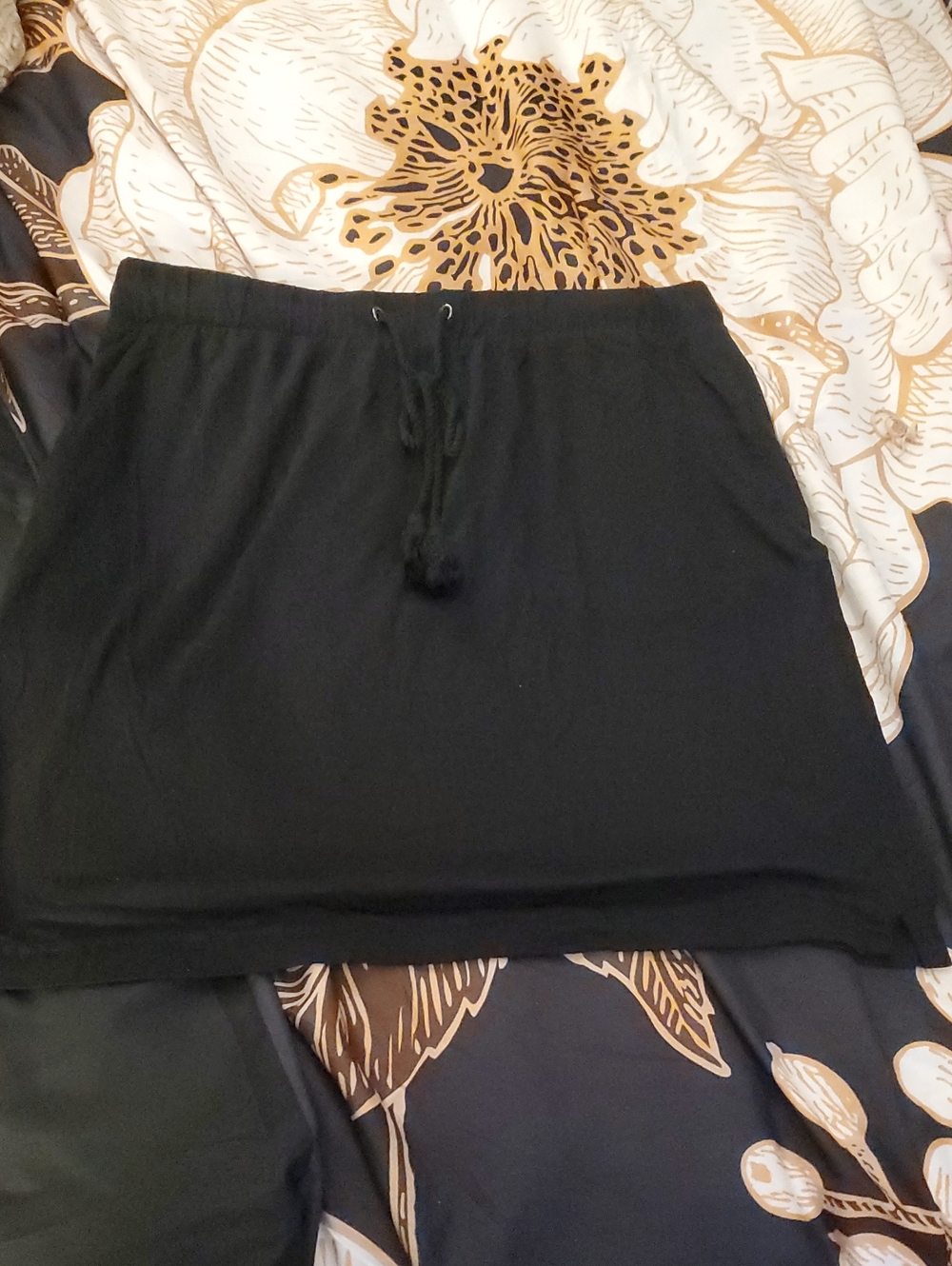 St. John's Bay Black Drawstring Mini Skirt